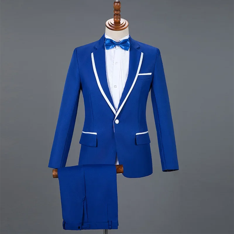New Men Luxury Patchwork Suits Red / Blue / White Fashion Male Wedding Prom Party Dress Blazers and Pants
New Men Luxury Patchwork Suits Red / Blue / White Fashion Male Wedding Prom Party Dress Blazers and Pants