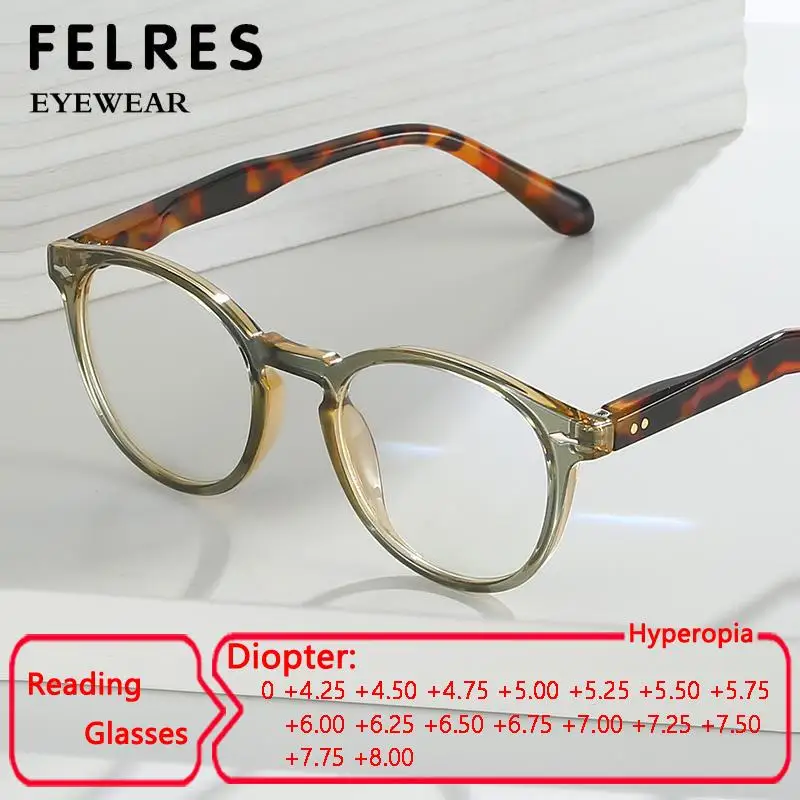 Fashion Rivet Round Anti Blue Light Reading Glasses Women Men Clear Lens Readers Elderly Highly Diopter +4.5 5.0 6.0 7.0 To 8.0
Fashion Rivet Round Anti Blue Light Reading Glasses Women Men Clear Lens Readers Elderly Highly Diopter +4.5 5.0 6.0 7.0 To 8.0