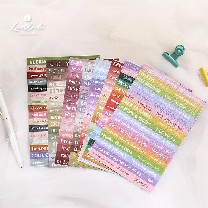 Lovedoki Colored Sentence Stickers for Journal Notebook Retro Junk Paper Diy Creative Decoration Stickers Handcrafted Material
Lovedoki Colored Sentence Stickers for Journal Notebook Retro Junk Paper Diy Creative Decoration Stickers Handcrafted Material