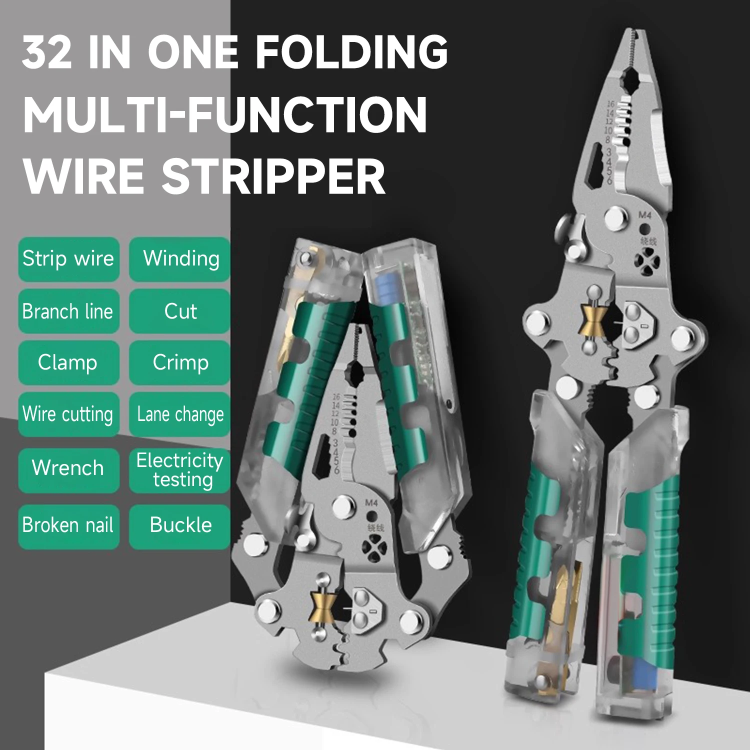 Foldalbe Wire Stripping Pliers For Motor Voltage Testing Cable Cutting Crimping Multifunctional Wire Stripper Electrician Pliers
Foldalbe Wire Stripping Pliers For Motor Voltage Testing Cable Cutting Crimping Multifunctional Wire Stripper Electrician Pliers