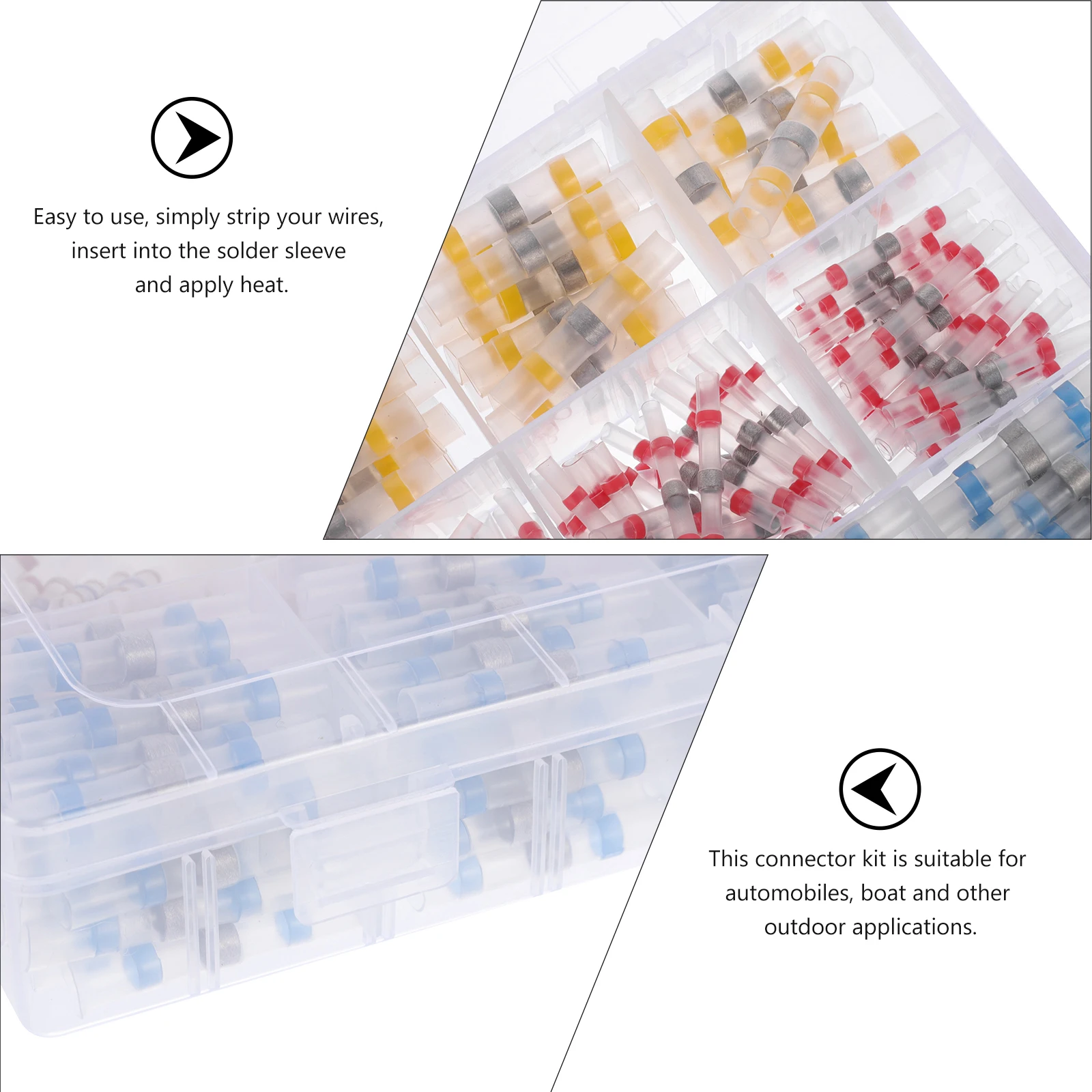 350 Pcs Waterproof Insulated Connectors Solder Seal Wire Heat Shrink Butt Splice Joint Electrical Terminals Storage Boat
350 Pcs Waterproof Insulated Connectors Solder Seal Wire Heat Shrink Butt Splice Joint Electrical Terminals Storage Boat