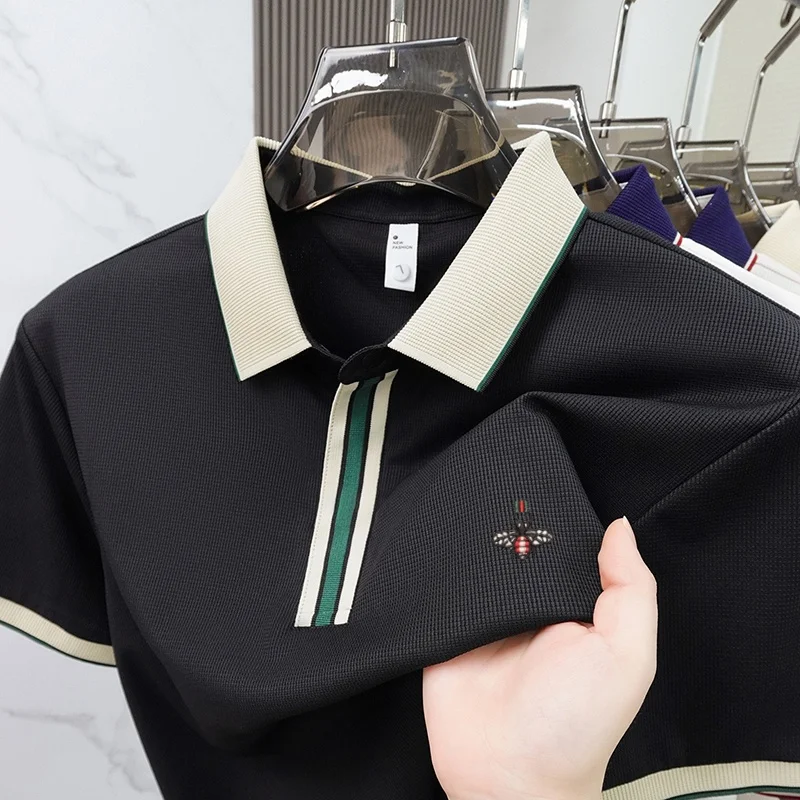 Summer men's high-quality brand colorful bee embroidery lapel shirt new golf sports casual comfortable refreshing breathable top
Summer men's high-quality brand colorful bee embroidery lapel shirt new golf sports casual comfortable refreshing breathable top