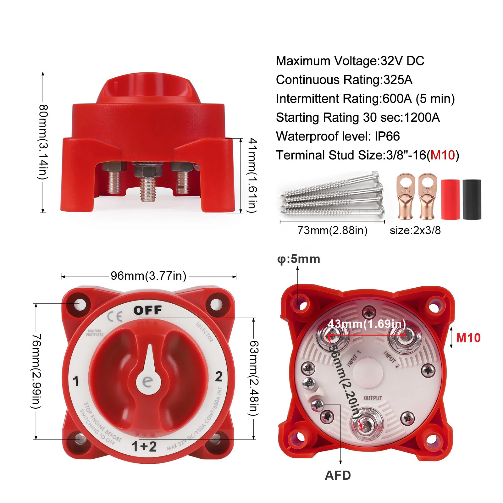 9002E 4 Position 32V 350 Amp E-Series Dual Battery Isolator Switches Waterproof Ignition Protected For Marine Boat
9002E 4 Position 32V 350 Amp E-Series Dual Battery Isolator Switches Waterproof Ignition Protected For Marine Boat