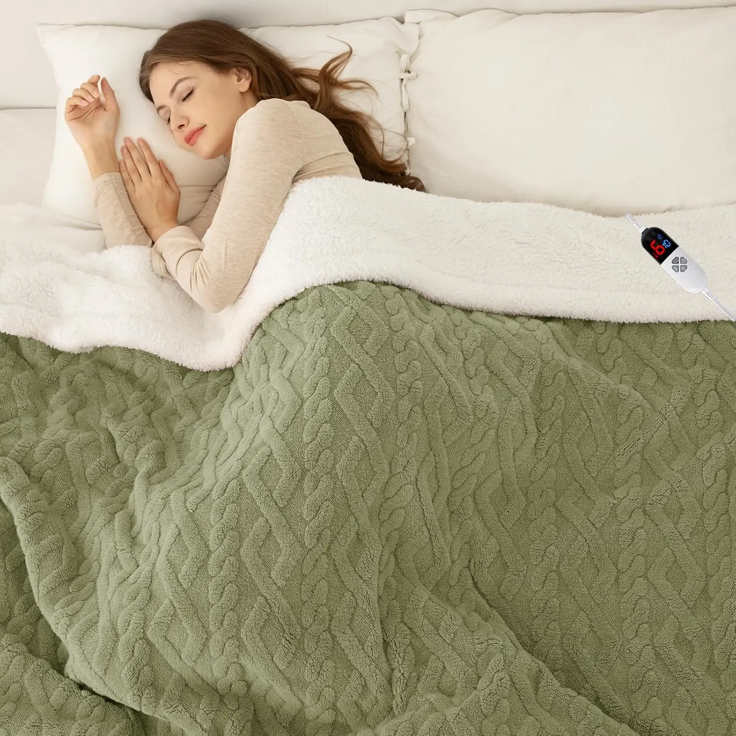 Full Size Heated Blanket 72"X84" Green - Soft Sherpa Electric Blanket with 6 Heat Levels & Timer
Full Size Heated Blanket 72"X84" Green - Soft Sherpa Electric Blanket with 6 Heat Levels & Timer