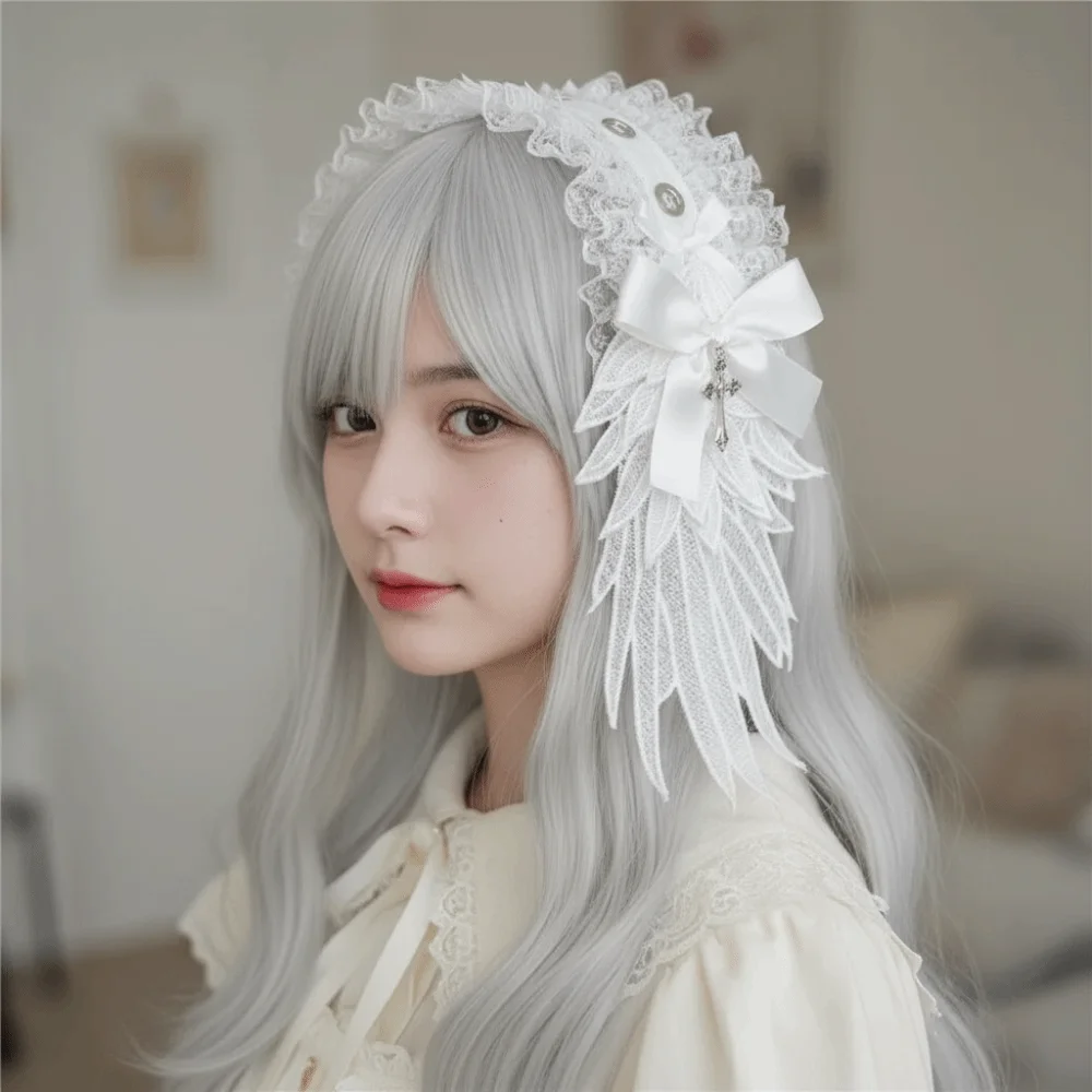 Creative Spicy Girl Lolita Wings Lace Headband Y2k Black Cosplay Headdress Kawaii JK Lolita Hair Clip Comic Convention
Creative Spicy Girl Lolita Wings Lace Headband Y2k Black Cosplay Headdress Kawaii JK Lolita Hair Clip Comic Convention