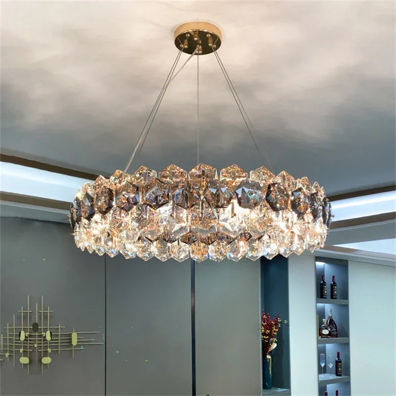 Modern Crystal Chandelier For Living Room Round Hanging Lamp Luxury Home Decoration Light Fixtures Dining Room Bedroom Led Light
Modern Crystal Chandelier For Living Room Round Hanging Lamp Luxury Home Decoration Light Fixtures Dining Room Bedroom Led Light