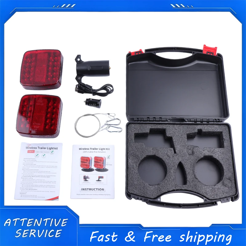 Magnetic Wireless Tail Lights Kit with Turn Signals, Brake Signals Trailer Easy to Install for Truck Flatbed Camion Semi Rv
Magnetic Wireless Tail Lights Kit with Turn Signals, Brake Signals Trailer Easy to Install for Truck Flatbed Camion Semi Rv