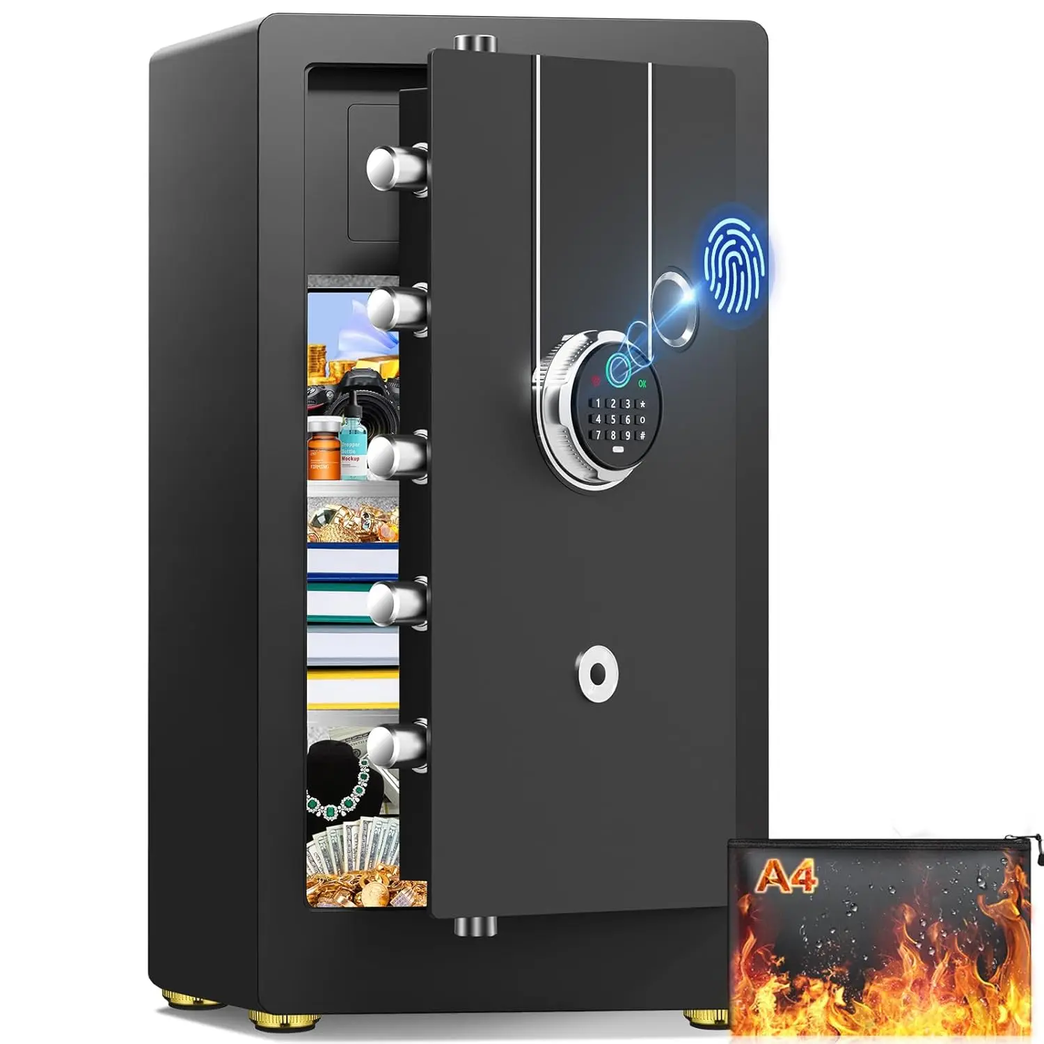 Сейф биометрический усиленный 7.8 куб. футов с огнеупорной и водонепроницаемой сумкой, для хранения крупногабаритных документов со скрытым дном, на заказ
Сейф биометрический усиленный 7.8 куб. футов с огнеупорной и водонепроницаемой сумкой, для хранения крупногабаритных документов со скрытым дном, на заказ