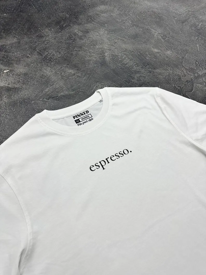 Men White Espresso T-shirt Simple T-shirt Men's Men White Tees Stylish T-shirt For Men's Men Oversize Tees Unisex Tees
Men White Espresso T-shirt Simple T-shirt Men's Men White Tees Stylish T-shirt For Men's Men Oversize Tees Unisex Tees