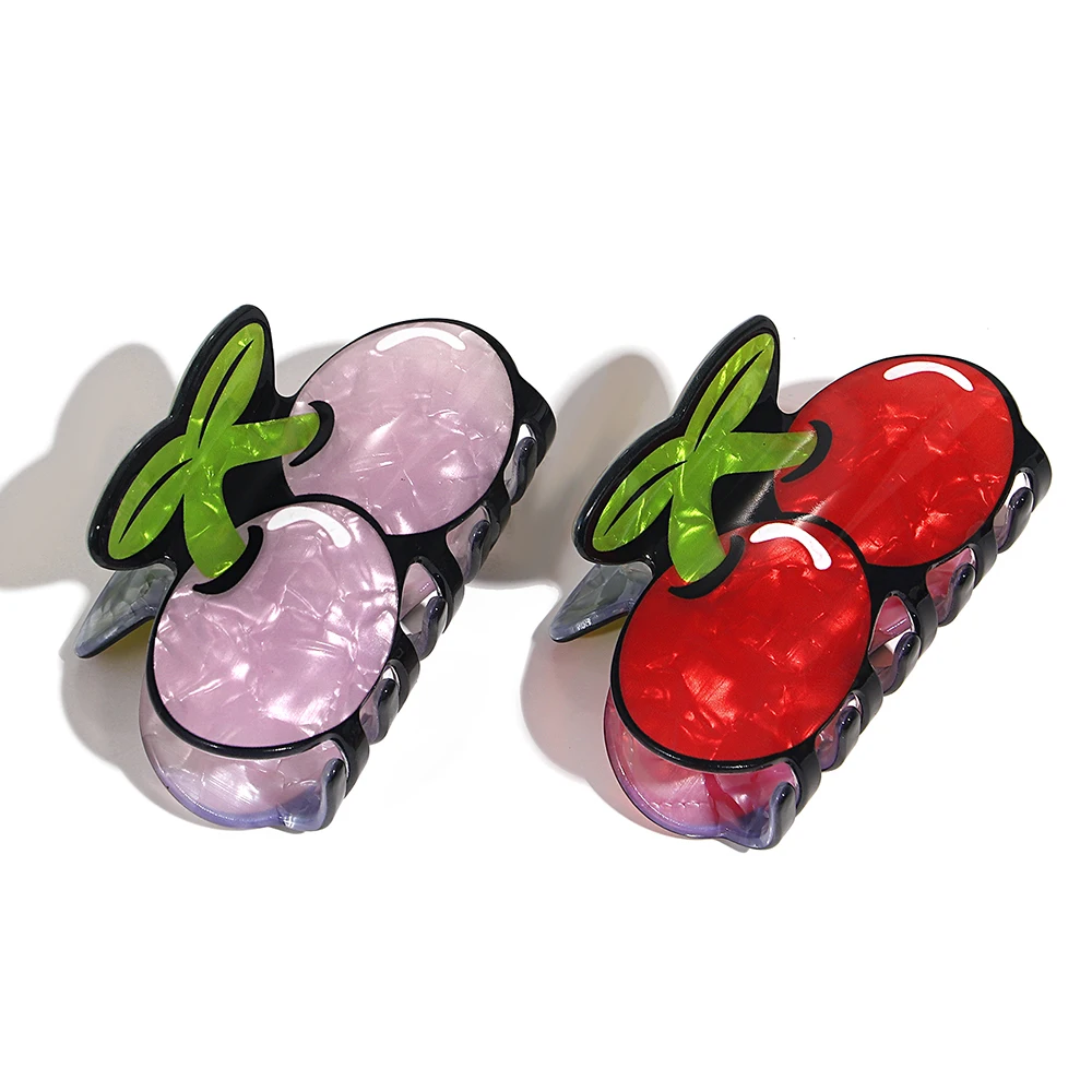 Fashion Cherry Double Sided Printed Pattern Arylic Hair Clip Claw For Women New Sweet Fruit Shark Hairpin Hair Accessories Tool
Fashion Cherry Double Sided Printed Pattern Arylic Hair Clip Claw For Women New Sweet Fruit Shark Hairpin Hair Accessories Tool