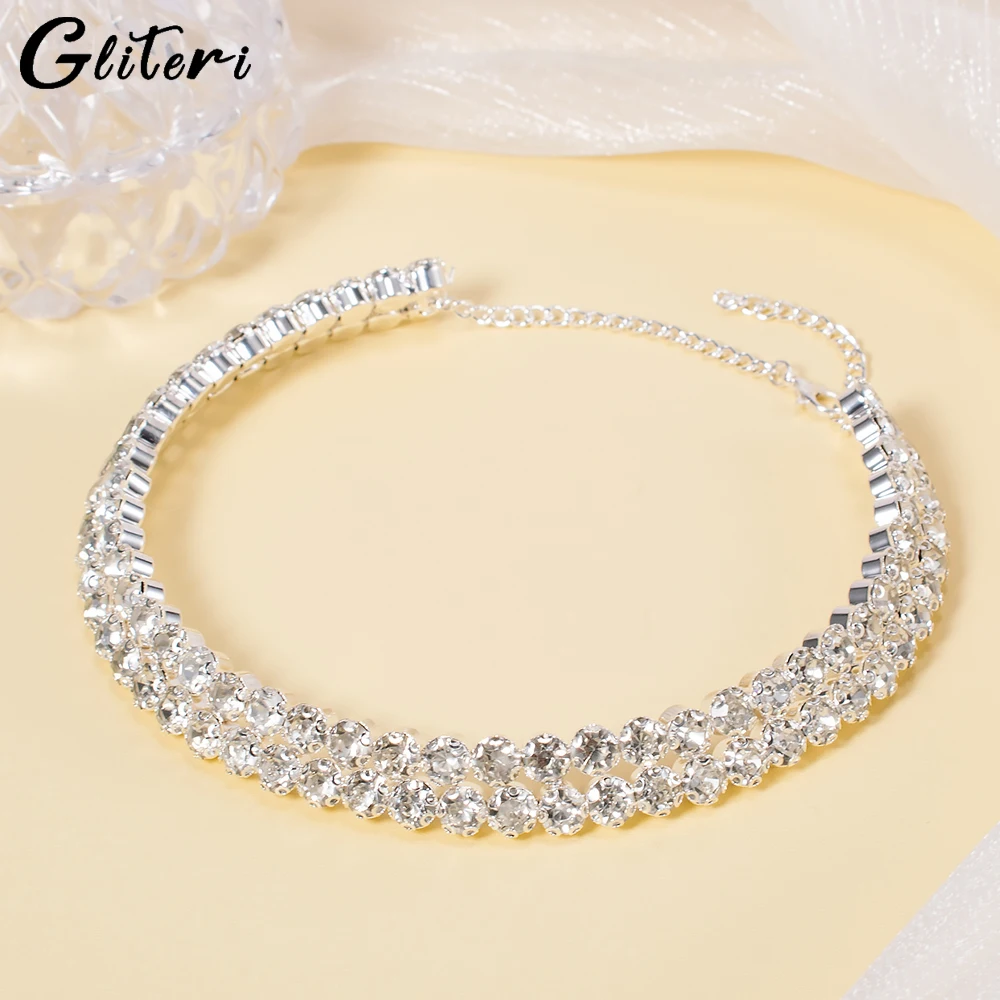 GEITERI Shiny Silver Color Crystal Necklaces For Women Girls Double Layers Zircon Choker Collier Wedding Jewelry Party Gifts Hot
GEITERI Shiny Silver Color Crystal Necklaces For Women Girls Double Layers Zircon Choker Collier Wedding Jewelry Party Gifts Hot