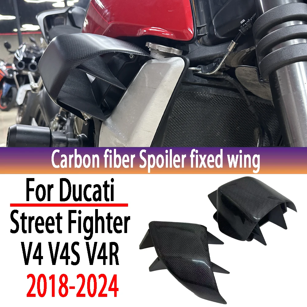 Wotorcycle carbon fiber fixed wing front aerodynamic spoiler wing kit for Ducati Street Fighter V2 V4 V4S
Wotorcycle carbon fiber fixed wing front aerodynamic spoiler wing kit for Ducati Street Fighter V2 V4 V4S