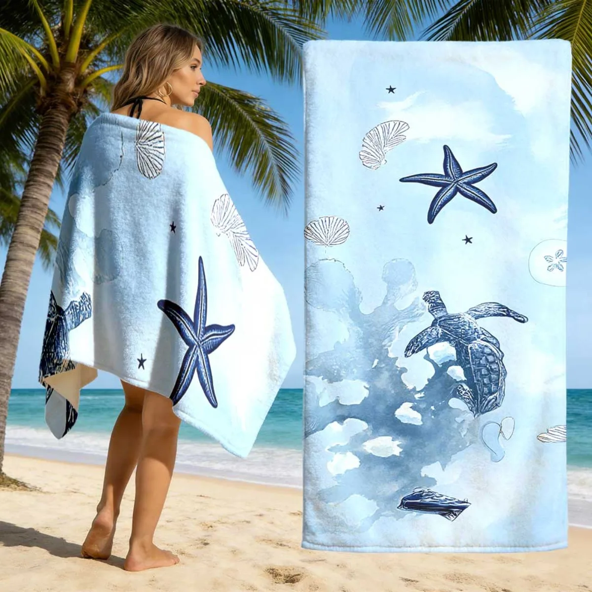 1pc Ocean Marine Life Beach Towel, Foldable & easy to carry, great for swimming, travel, camping and pool activities
1pc Ocean Marine Life Beach Towel, Foldable & easy to carry, great for swimming, travel, camping and pool activities