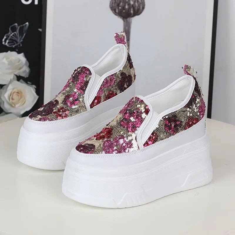 New 12CM Genuine Leather Platform Sneakers Wedge Shoes Height Increased Super High Heel for Women Slip on Shoes Slipon Sneaker
New 12CM Genuine Leather Platform Sneakers Wedge Shoes Height Increased Super High Heel for Women Slip on Shoes Slipon Sneaker