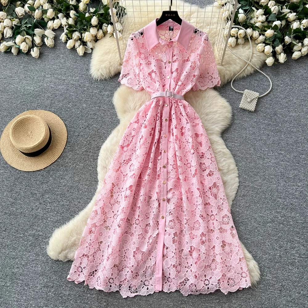 Elegant Hollow Out Embroidery Lace Long Dresses Women Summer Holiday Short Sleeve Flower Retro Midi Evening Party Vestidos
Elegant Hollow Out Embroidery Lace Long Dresses Women Summer Holiday Short Sleeve Flower Retro Midi Evening Party Vestidos