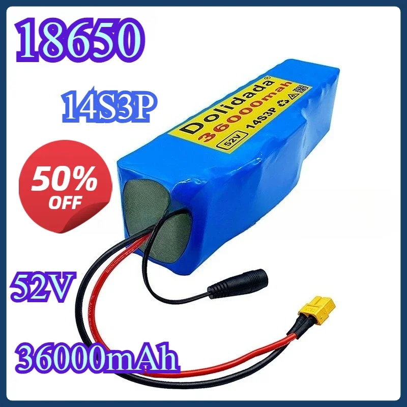52V 36000mAh Lithium Battery Built in BMS 18650 14S3P Battery Pack For 1500W 1000W Motorcycle Electric EScooter Rechargeable Bat
52V 36000mAh Lithium Battery Built in BMS 18650 14S3P Battery Pack For 1500W 1000W Motorcycle Electric EScooter Rechargeable Bat