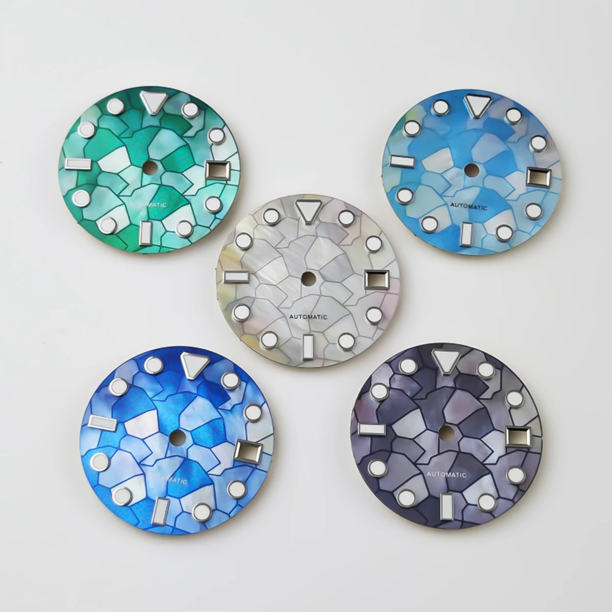28.5MM Irregular Color Block Watch Dial Blue Luminous NH35 Faces Men's Diving Watches Modification Parts for NH36 Movement
28.5MM Irregular Color Block Watch Dial Blue Luminous NH35 Faces Men's Diving Watches Modification Parts for NH36 Movement