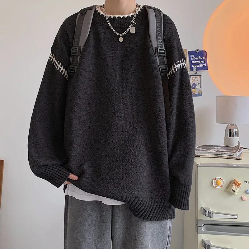 HOUZHOU Men's Knit Pullovers Sweaters and Jumpers Vintage Retro Sweater Knitted Pullover Men Korean Streetwear Hip Hop Spliced
HOUZHOU Men's Knit Pullovers Sweaters and Jumpers Vintage Retro Sweater Knitted Pullover Men Korean Streetwear Hip Hop Spliced