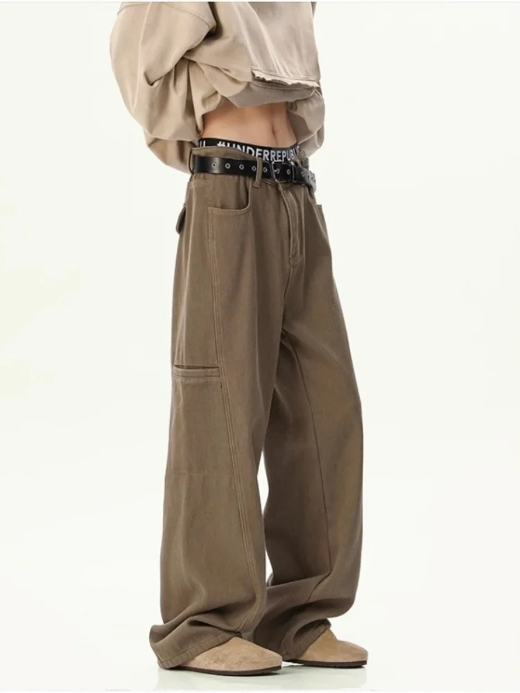 Washed Denim Jeans Men's Thickened Fleece Loose Straight Leg Pants Autumn Winter New Style American High Street Wide Leg Jeans
Washed Denim Jeans Men's Thickened Fleece Loose Straight Leg Pants Autumn Winter New Style American High Street Wide Leg Jeans