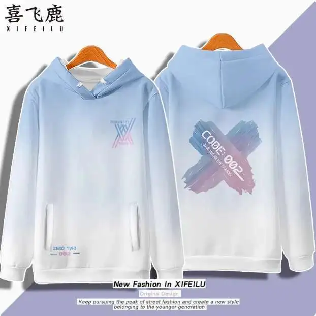 Anime DARLING In The FRANXX Zero Two Hooded Hoodie Cosplay Costume Autumn Winter Men Women Coat Jacket Loose Tops anime
Anime DARLING In The FRANXX Zero Two Hooded Hoodie Cosplay Costume Autumn Winter Men Women Coat Jacket Loose Tops anime
