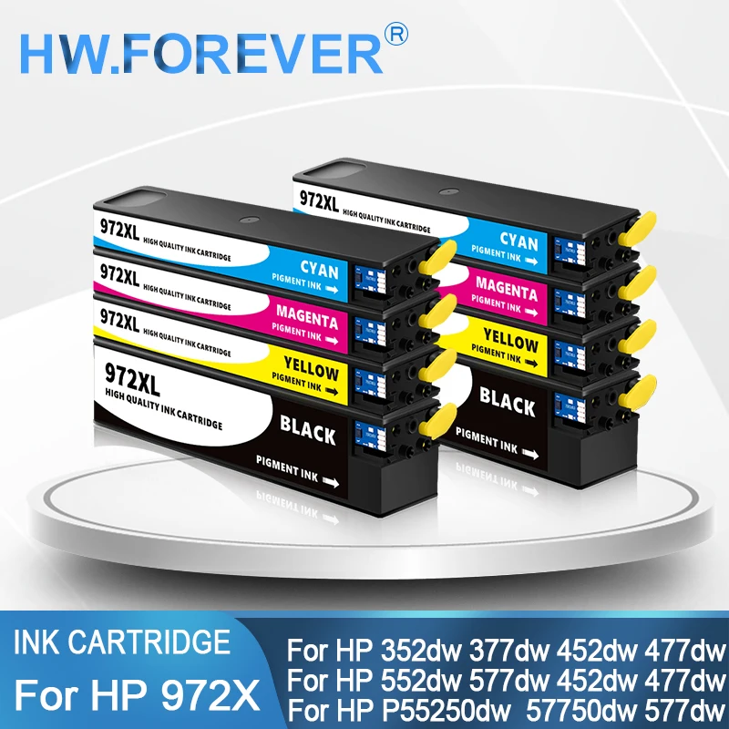 Восстановленный картридж для HP 972XL 972A для HP Pagewide 352dw 377dw 452dn dw/477dn/dw/552dw 577dw/z P55250dw P57750dw Чернила
Восстановленный картридж для HP 972XL 972A для HP Pagewide 352dw 377dw 452dn dw/477dn/dw/552dw 577dw/z P55250dw P57750dw Чернила