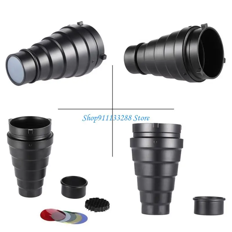 G88D ABS Light Panel Mounted Flash Mount Snoot Adjustable Beam Control And Assorted Color Filters Photography Flash Snoot
G88D ABS Light Panel Mounted Flash Mount Snoot Adjustable Beam Control And Assorted Color Filters Photography Flash Snoot