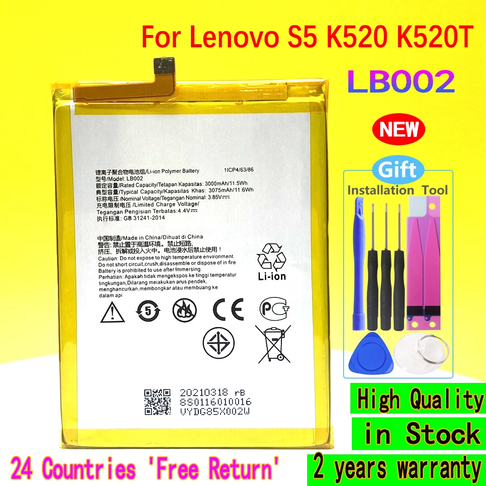 Новый LB002 3075 мАч аккумулятор для Lenovo S5 K520 K520T мобильный телефон замена с номером отслеживания
Новый LB002 3075 мАч аккумулятор для Lenovo S5 K520 K520T мобильный телефон замена с номером отслеживания