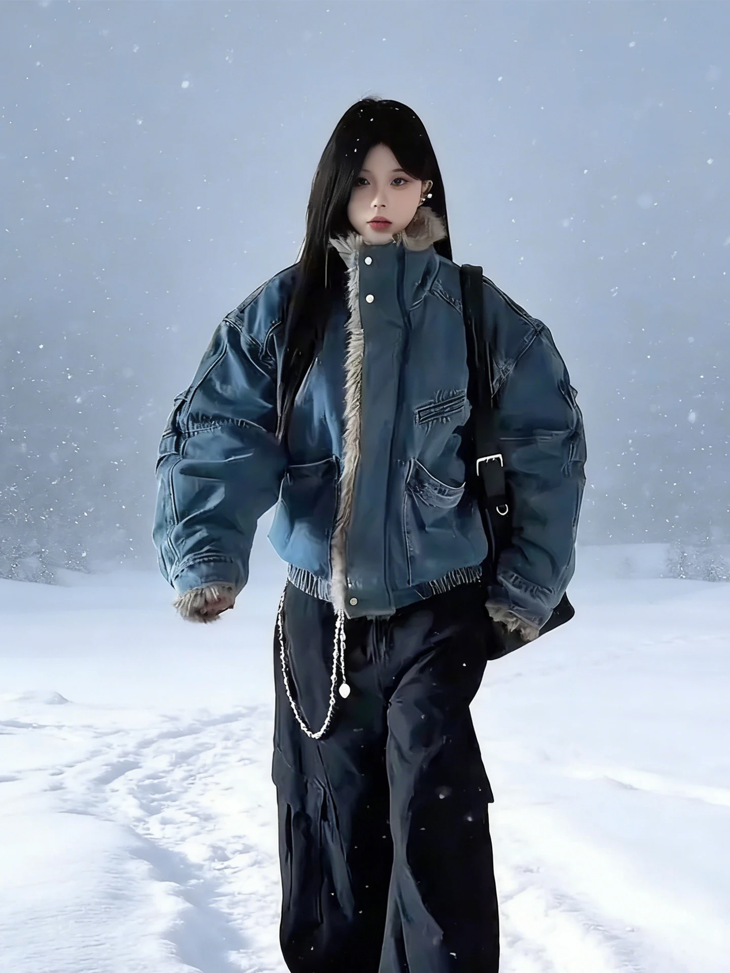 Retro American Sle Men's Denim Jaet Winter Thi ort Cotton Coat with Fur Collar Stand Collar Warmth Youth Faion
Retro American Sle Men's Denim Jaet Winter Thi ort Cotton Coat with Fur Collar Stand Collar Warmth Youth Faion