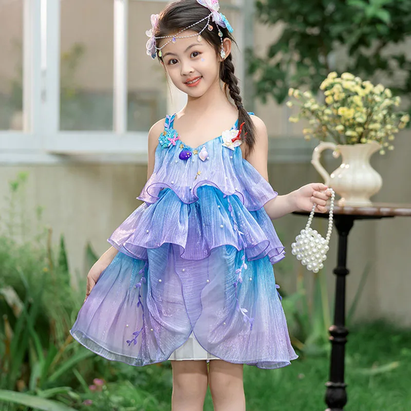 Princess Dress Mermaid Sling Girls Party Dress Seaside Mesh Dress For Girl Children's Skirt Performance Birthday Prom Clothing
Princess Dress Mermaid Sling Girls Party Dress Seaside Mesh Dress For Girl Children's Skirt Performance Birthday Prom Clothing