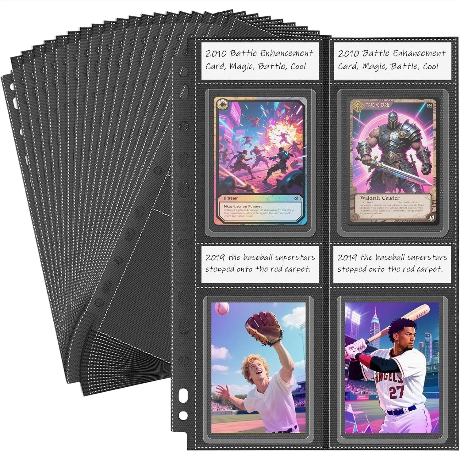 Top Loader Sleeves 4 Pocket, 20 Pack Toploader Binder Pages for 3x4 Baseball Card Protectors, 160 Pockets Trading Card Sleeves
Top Loader Sleeves 4 Pocket, 20 Pack Toploader Binder Pages for 3x4 Baseball Card Protectors, 160 Pockets Trading Card Sleeves