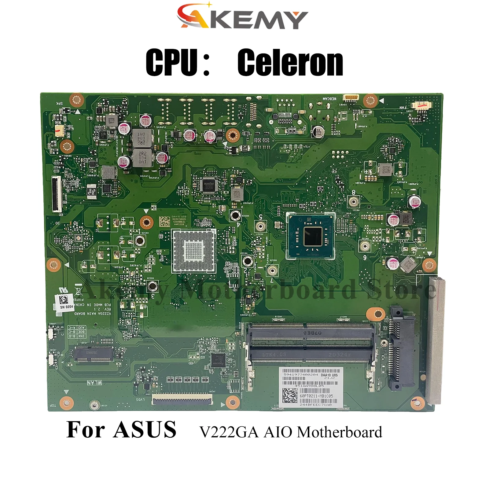 V222GA Motherboard For ASUS Vivo AiO V222GA V222GB V222G Mainboard With Celeron CPU 100% tests OK fast shipping High quality
V222GA Motherboard For ASUS Vivo AiO V222GA V222GB V222G Mainboard With Celeron CPU 100% tests OK fast shipping High quality