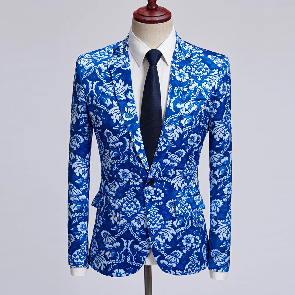 Men's Slim Blazer Jacket Nightclub DJ Bars Baroque 3D Print Suit Fashion Male Singer Costumes Stage Clothing Hombre
Men's Slim Blazer Jacket Nightclub DJ Bars Baroque 3D Print Suit Fashion Male Singer Costumes Stage Clothing Hombre