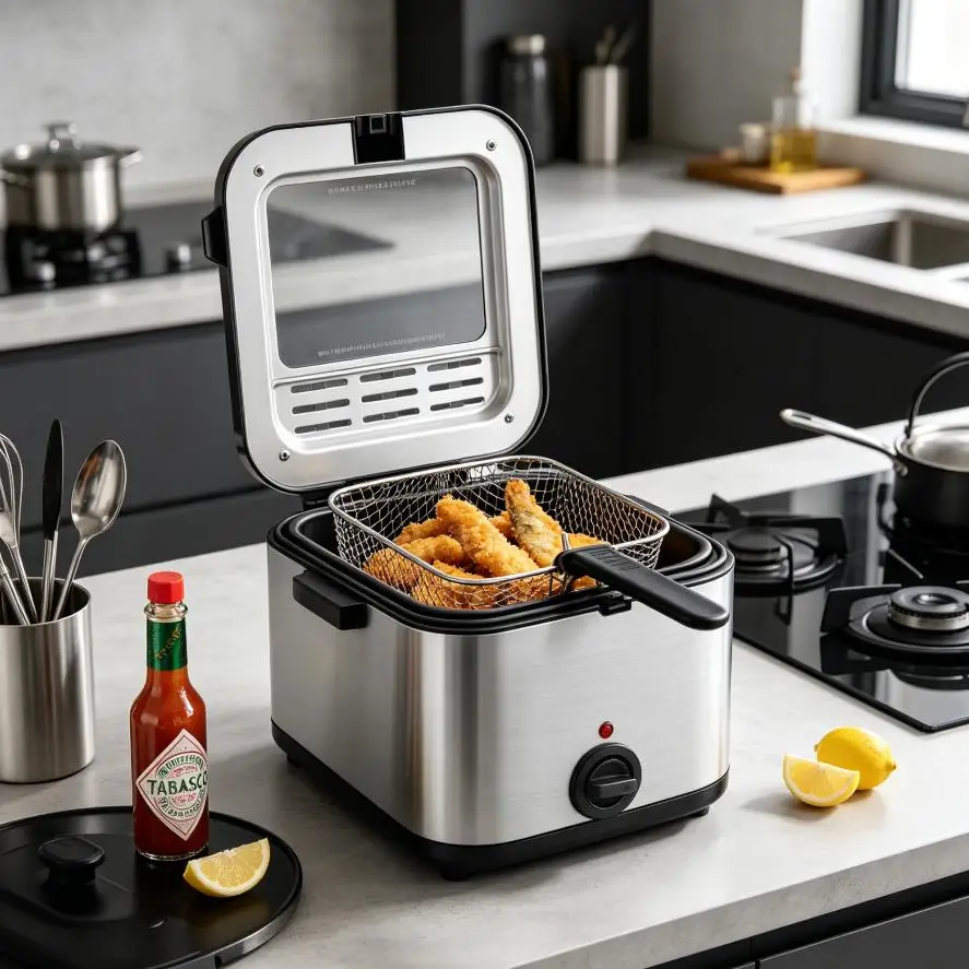Deep Fryers 2.64Gal Large Capacity Electric Deep Fryer 1000W Fast Heating Stainless Steel Triple Layer Insulation Anti-Scald Rustproof Durable Home Kitchen 110V Commercial Grade Cooking Oil Fryer
Deep Fryers 2.64Gal Large Capacity Electric Deep Fryer 1000W Fast Heating Stainless Steel Triple Layer Insulation Anti-Scald Rustproof Durable Home Kitchen 110V Commercial Grade Cooking Oil Fryer