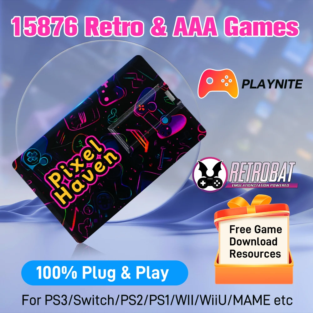 256G Plxel Haven Game Card Retrobat & Playnite Video Game Console with 15876 Games for PS3/PS2/Switch/PS1 for Wins PC/Handhelds
256G Plxel Haven Game Card Retrobat & Playnite Video Game Console with 15876 Games for PS3/PS2/Switch/PS1 for Wins PC/Handhelds
