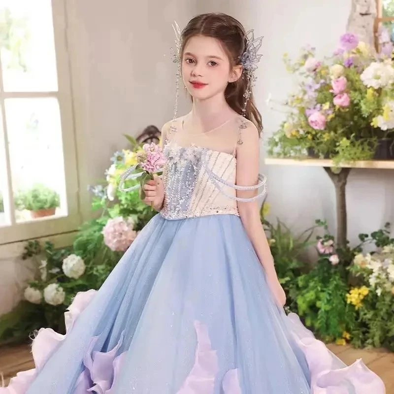 Customized Flower Girl Dress For Wedding Glitter Sleeveless High Waist Floor Length Luxury Kids Birthday First Communion Gown
Customized Flower Girl Dress For Wedding Glitter Sleeveless High Waist Floor Length Luxury Kids Birthday First Communion Gown