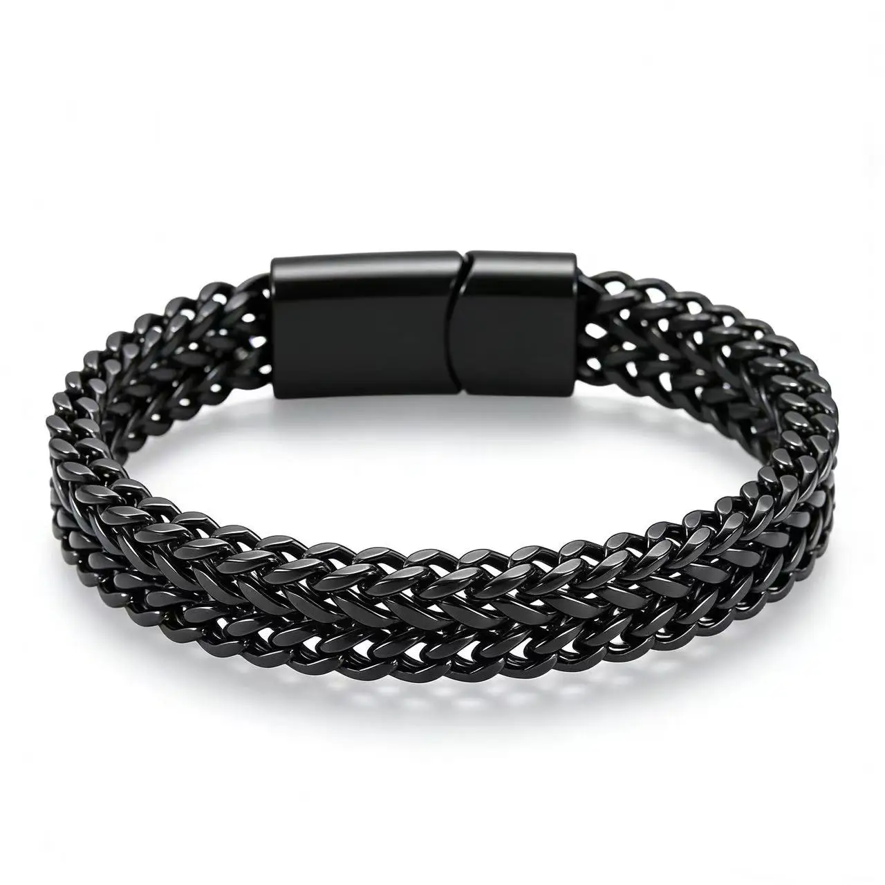 HNSP 10mm Wide Stainless Steel Black Chain Bracelet For Men Punk Gothic Jewelry Magnetic Lock Hidden Buckle Accessory
HNSP 10mm Wide Stainless Steel Black Chain Bracelet For Men Punk Gothic Jewelry Magnetic Lock Hidden Buckle Accessory