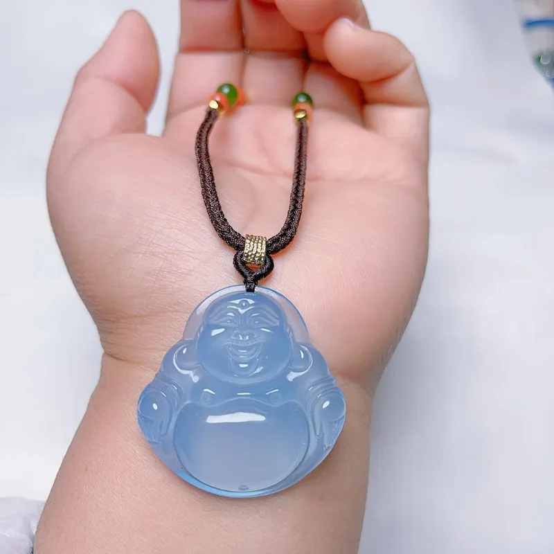 Natural Agate Chalcedony Maitreya Buddha Pendant for Safety, Ice-permeable and Hydrating Necklace.
Natural Agate Chalcedony Maitreya Buddha Pendant for Safety, Ice-permeable and Hydrating Necklace.