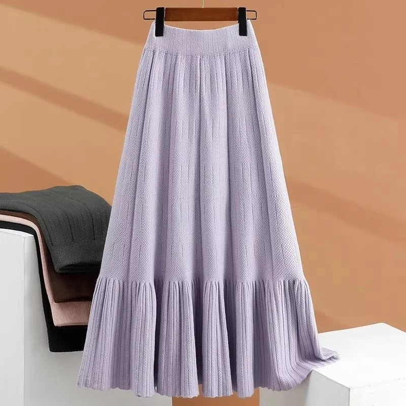 Женская вязаная юбка на осень-зиму, теплая, толстая, свободная, с высокой талией, плиссированная, длинная юбка для женщин, модная, повседневная, эластичная, стрейчевая
Женская вязаная юбка на осень-зиму, теплая, толстая, свободная, с высокой талией, плиссированная, длинная юбка для женщин, модная, повседневная, эластичная, стрейчевая