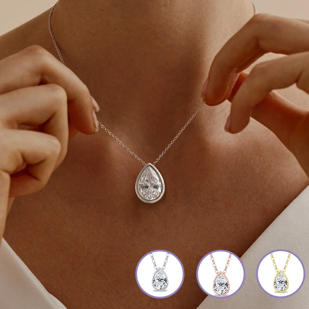 Кулон-подвеска из муассанита в оправе «капля» 1-4 карата для женщин и мужчин, серебро S925, огранка «груша», одиночный лабораторный бриллиант, цепочка на шею
Кулон-подвеска из муассанита в оправе «капля» 1-4 карата для женщин и мужчин, серебро S925, огранка «груша», одиночный лабораторный бриллиант, цепочка на шею