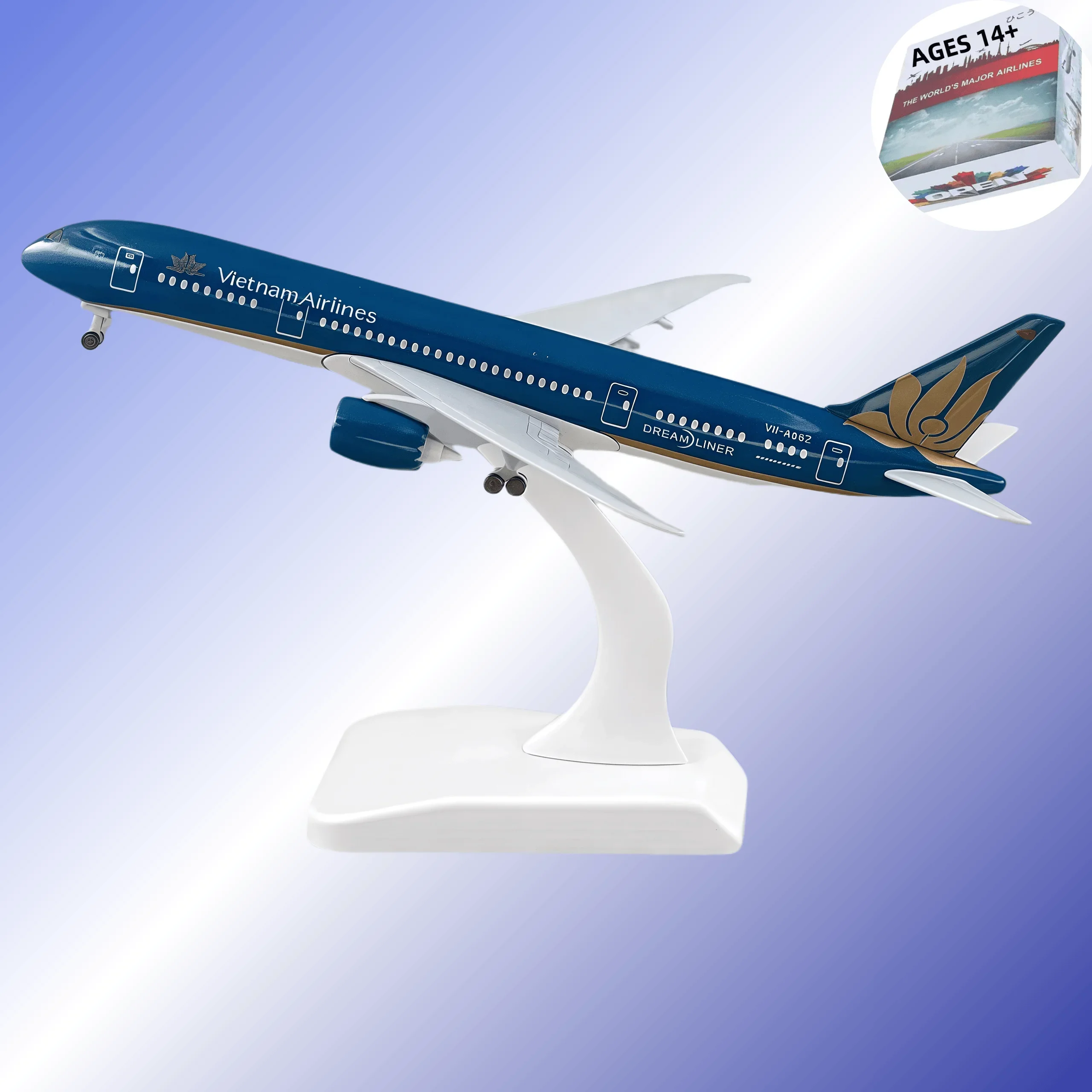 Металлическая модель самолета серии B787 Airbus 20 см, модель самолета, металлическая копия с шасси, материал из сплава, авиационная имитация, подарок
Металлическая модель самолета серии B787 Airbus 20 см, модель самолета, металлическая копия с шасси, материал из сплава, авиационная имитация, подарок