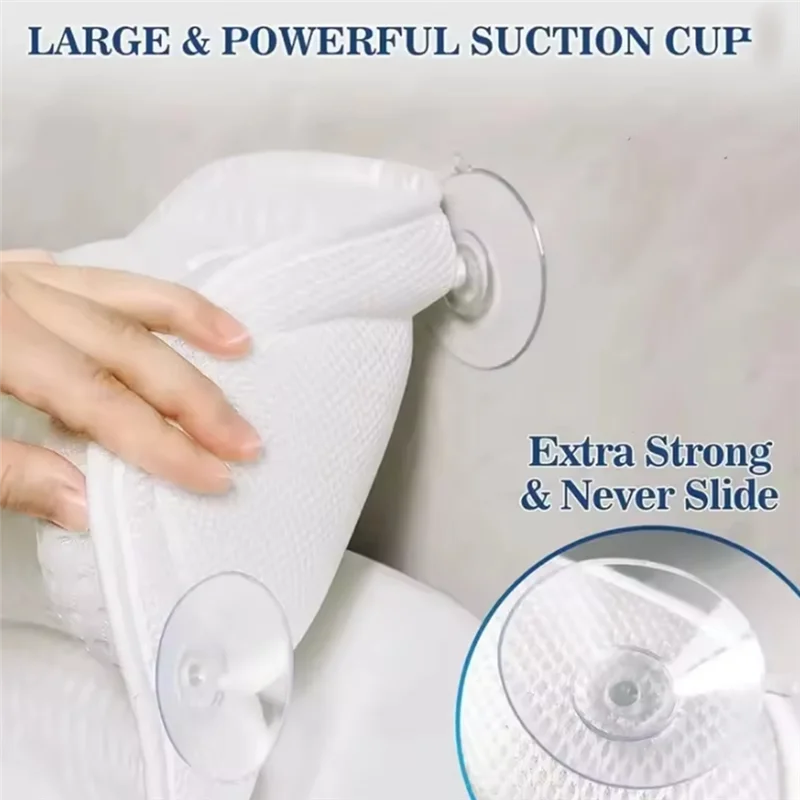 IALJ-Enhanced Comfort Bathtub Pillow For Tub With Neck And Back Support, Bath Tub Pillow Headrest With Soft 4D Mesh
IALJ-Enhanced Comfort Bathtub Pillow For Tub With Neck And Back Support, Bath Tub Pillow Headrest With Soft 4D Mesh