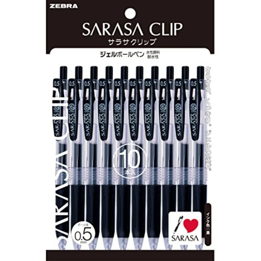 ZEBRA P-JJ15-BK10 Gel Ballpoint Pen, Sarasa Clip, 0.5, Black, 10 Pens
ZEBRA P-JJ15-BK10 Gel Ballpoint Pen, Sarasa Clip, 0.5, Black, 10 Pens