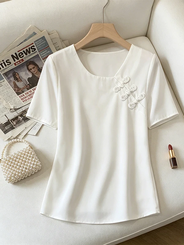 plus Size Summer New Chinese Style Short Sleeve Women's T-Shirt Versatile Slimming Asymmetrical Top Breathable Skin-Friendly
plus Size Summer New Chinese Style Short Sleeve Women's T-Shirt Versatile Slimming Asymmetrical Top Breathable Skin-Friendly