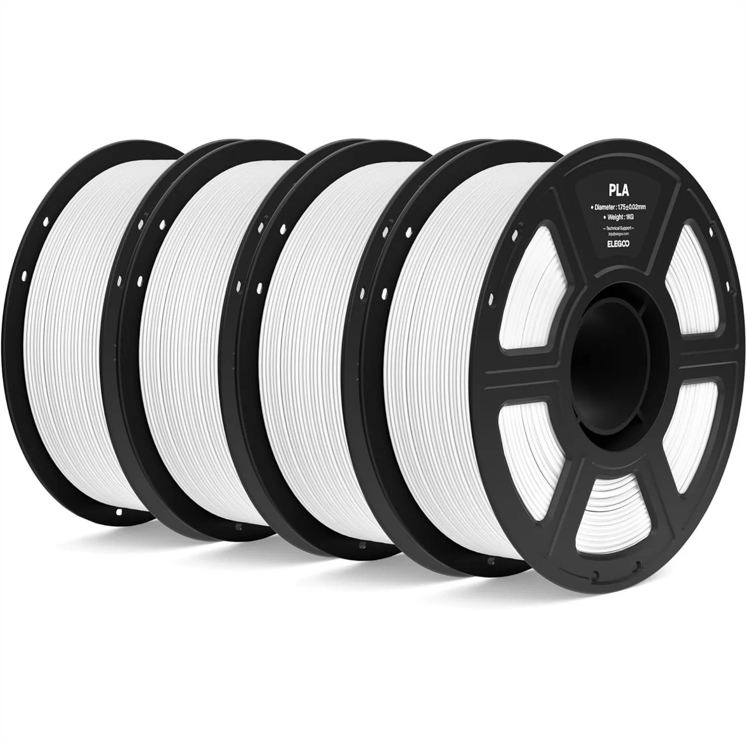 PLA Filament 1.75mm White 4KG, High Precision +/-0.02mm, 4 Spools (2.2lbs Each) for FDM 3D Printers, Low Warp & Odorless
PLA Filament 1.75mm White 4KG, High Precision +/-0.02mm, 4 Spools (2.2lbs Each) for FDM 3D Printers, Low Warp & Odorless