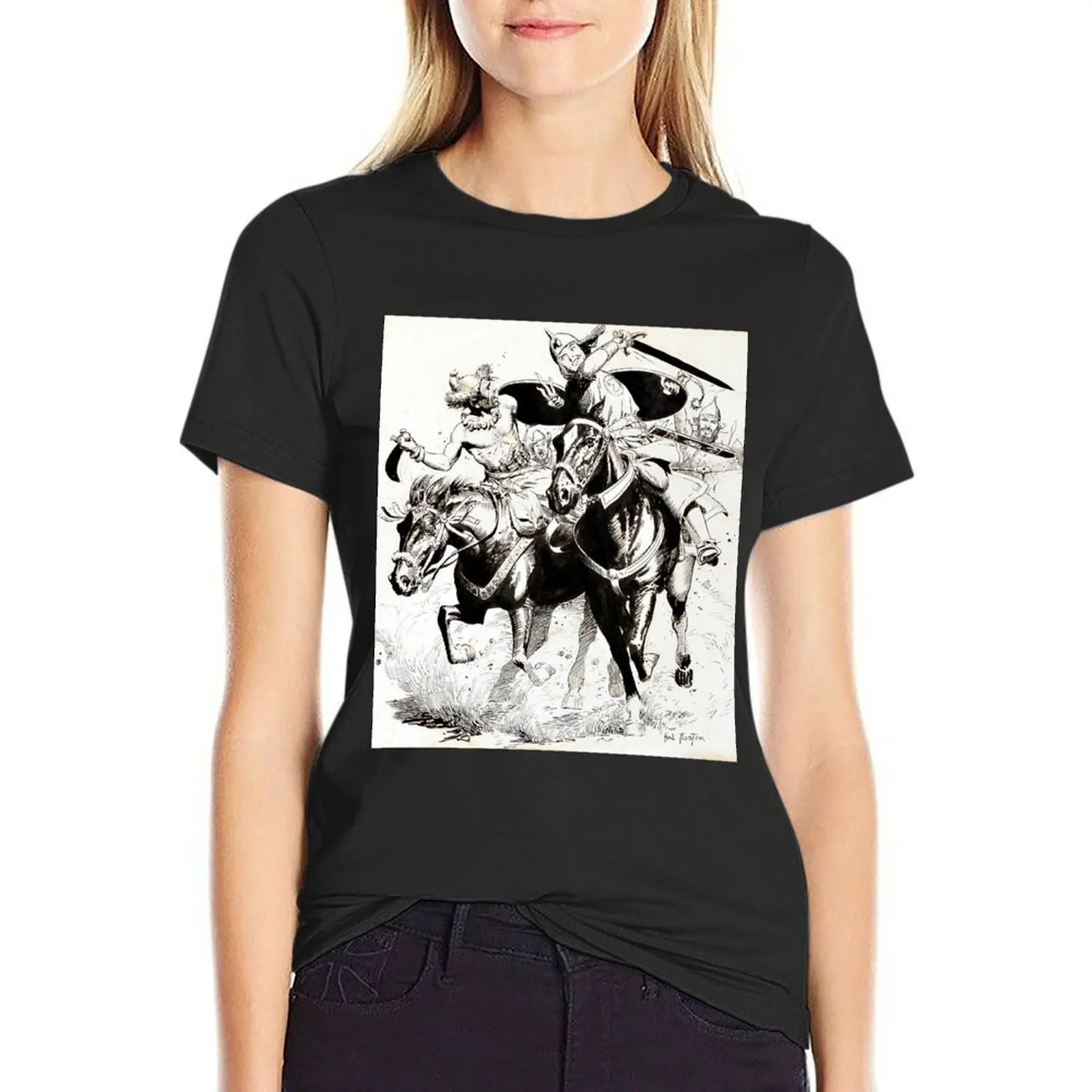Hal Foster - Prince Valiant T-Shirt Female clothing vintage clothes white t-shirt dress for Women sexy
Hal Foster - Prince Valiant T-Shirt Female clothing vintage clothes white t-shirt dress for Women sexy