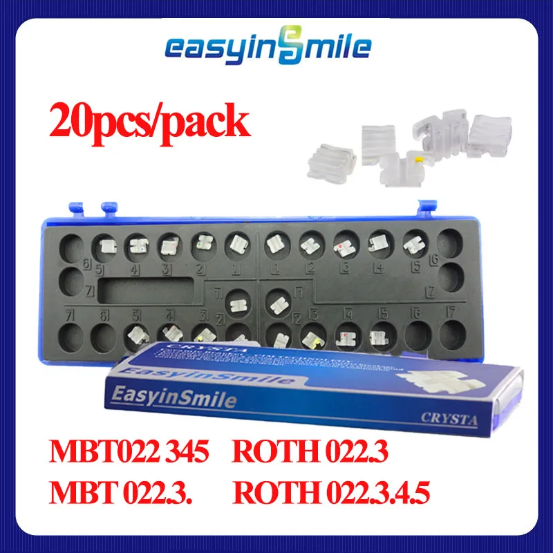 Easyinsmile 20PCS/pack Dental Material Ortho Ceramic Bracket Clear Braces Dentistry Materials Roth / MBT 3/345 022
Easyinsmile 20PCS/pack Dental Material Ortho Ceramic Bracket Clear Braces Dentistry Materials Roth / MBT 3/345 022