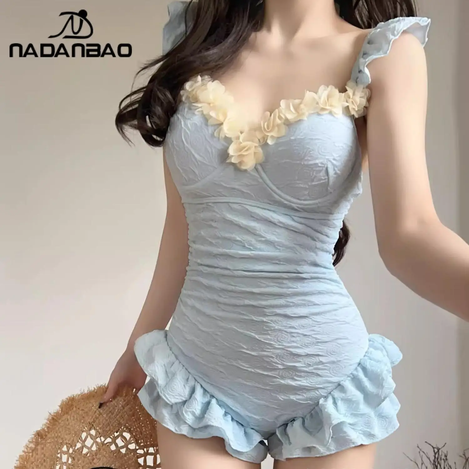 Nadanbao Elegant Flowers One-Piece Swimsuit for Women Fashion Y2K Blue Yellow Women's Bikini Female Seaside Vacation Swimwear
Nadanbao Elegant Flowers One-Piece Swimsuit for Women Fashion Y2K Blue Yellow Women's Bikini Female Seaside Vacation Swimwear