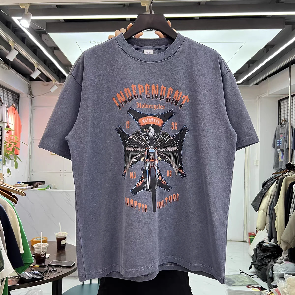 SAINT Eagle motorcycle letter print T Shirt Men Women Tee Tops T-Shirt
SAINT Eagle motorcycle letter print T Shirt Men Women Tee Tops T-Shirt