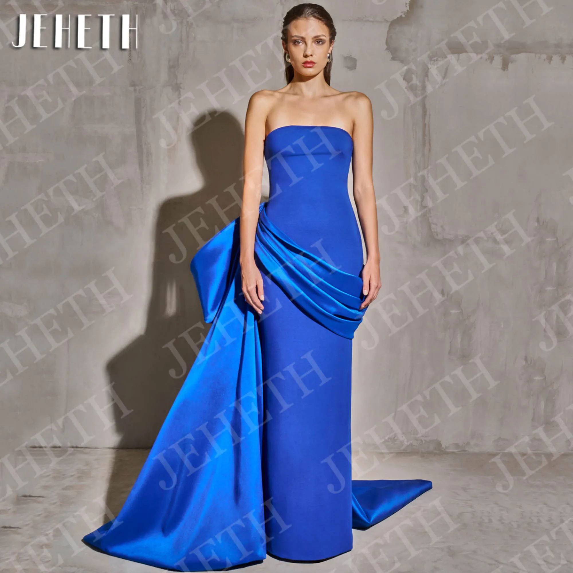 JEHETH Mermaid Evening Dresses 2026 Sleeveless Formal Occasions Strapless Celebrity Dress Royal Blue Customized فساتين سهره 
JEHETH Mermaid Evening Dresses 2026 Sleeveless Formal Occasions Strapless Celebrity Dress Royal Blue Customized فساتين سهره