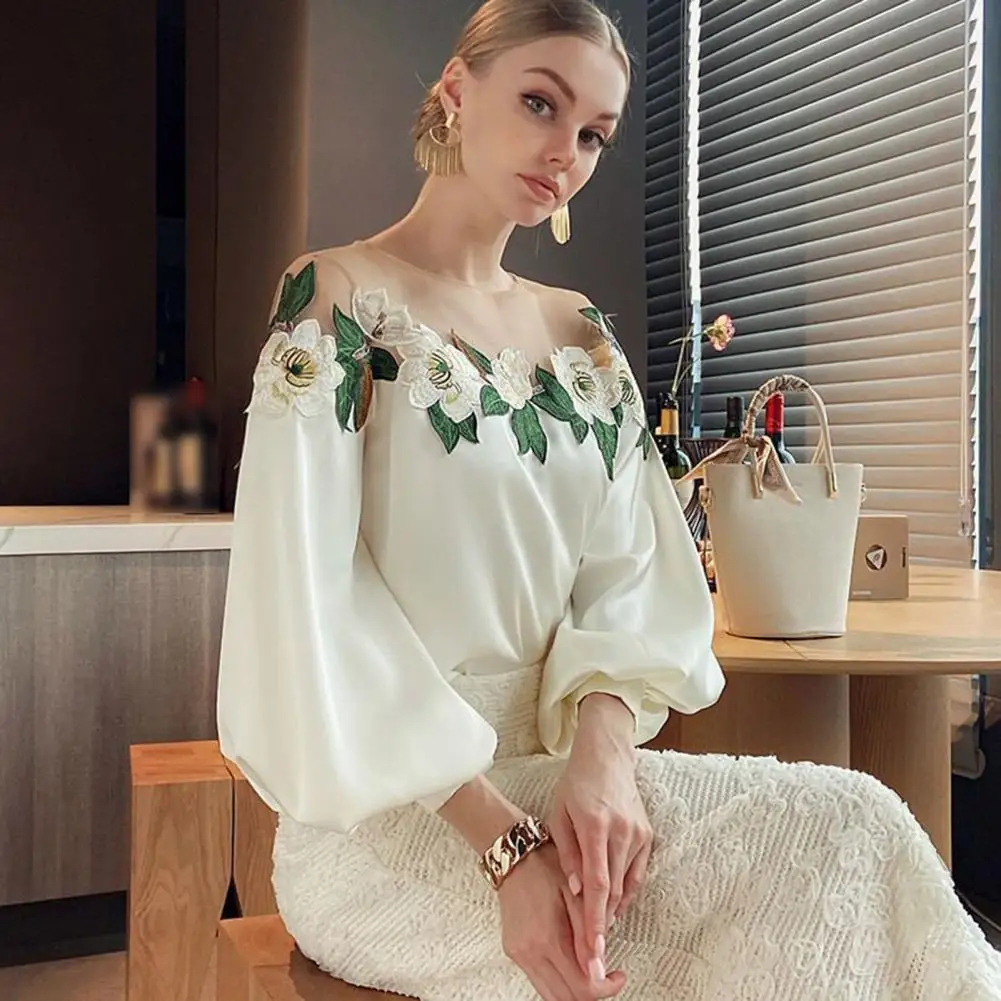Polyester Shirt Women Elegant Satin Embroidered Gauze Shirt Top for Women Stylish Comfortable Blouse Long Sleeve Breathable
Polyester Shirt Women Elegant Satin Embroidered Gauze Shirt Top for Women Stylish Comfortable Blouse Long Sleeve Breathable
